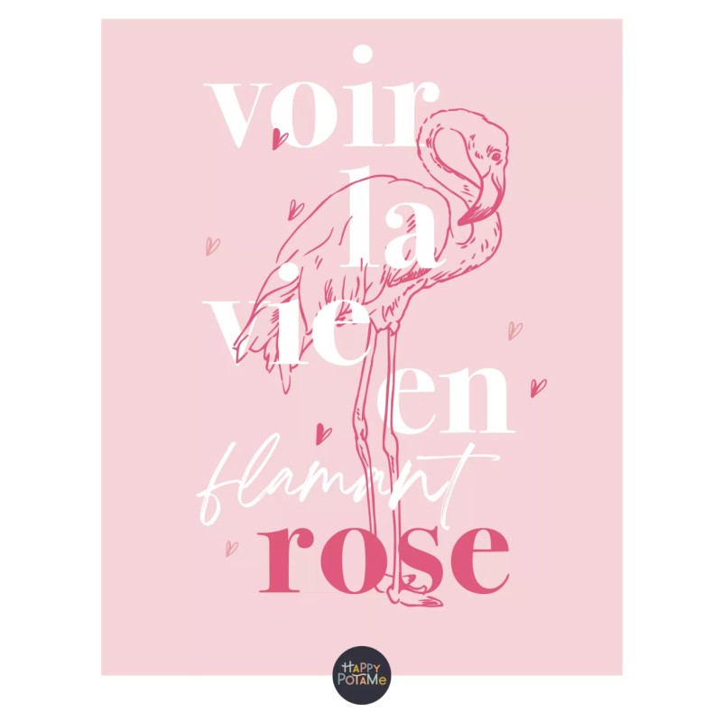 Affiche « Voir la vie en Flamant Rose »