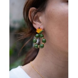 Boucles d’oreilles ronde Oiseau de Paradis